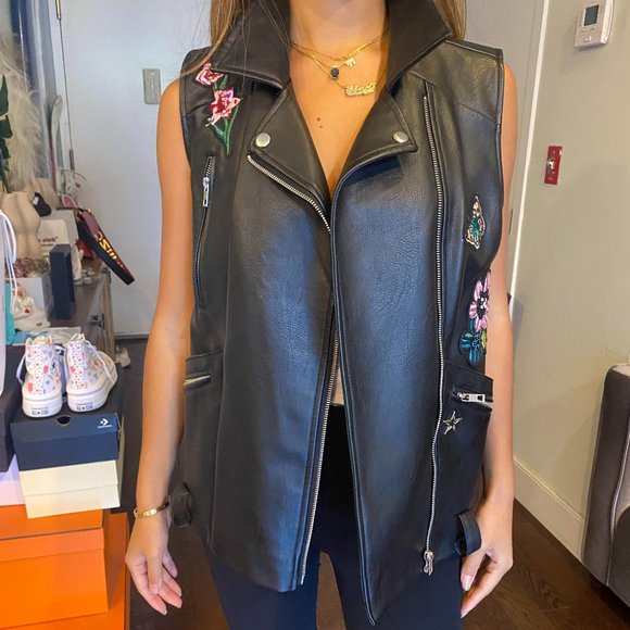 Saks Fifth Avenue Jackets \u0026 Coats | Saks Fifth Avenue Leather Motorcycle Vest | Color: Black | Size: S | Ginabellak's Closet
